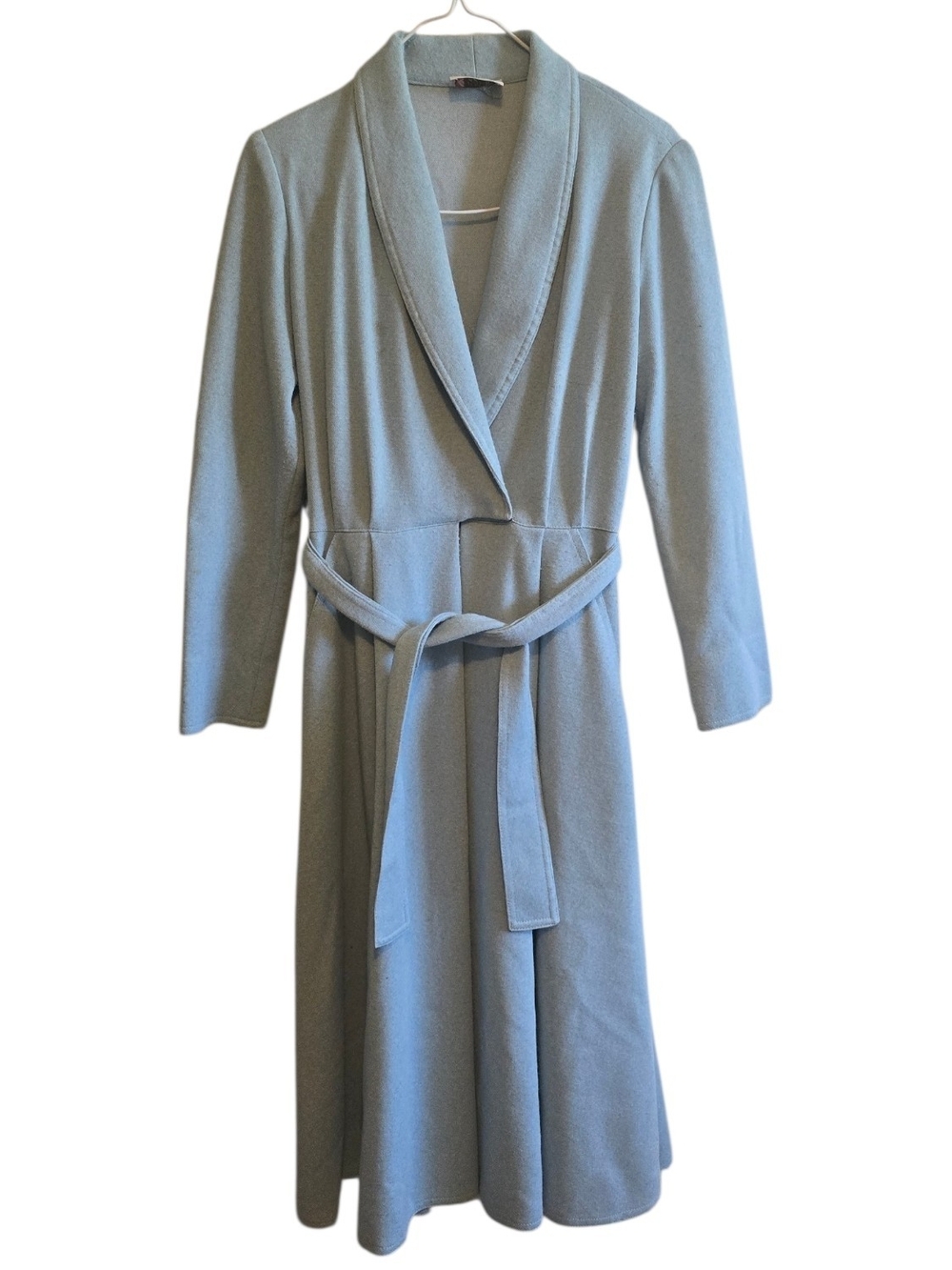 Vintage 1970s Kiva Ltd. Tiffany Blue Belted Wool-Blend Coat